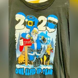 “One ELFED up Year” Blue Santa Relentless Defender Brand, Size 3XL